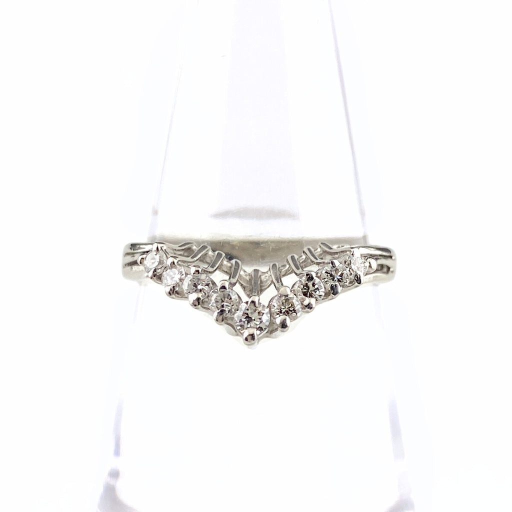 メレダイヤ デザインリング プラチナ 指輪 リング 14号 Pt900 ダイヤモンド レディース 【中古】nbjwl