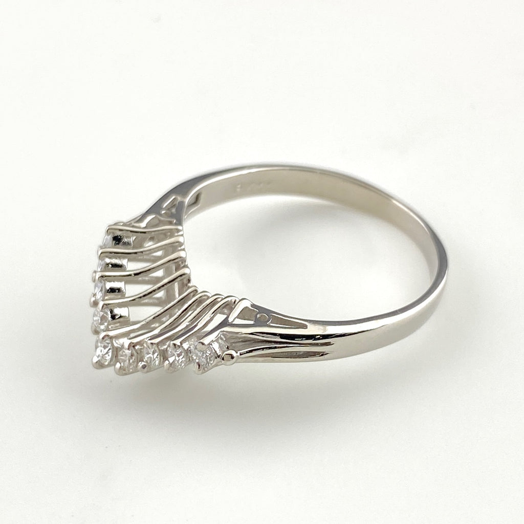 メレダイヤ デザインリング プラチナ 指輪 リング 14号 Pt900 ダイヤモンド レディース 【中古】nbjwl