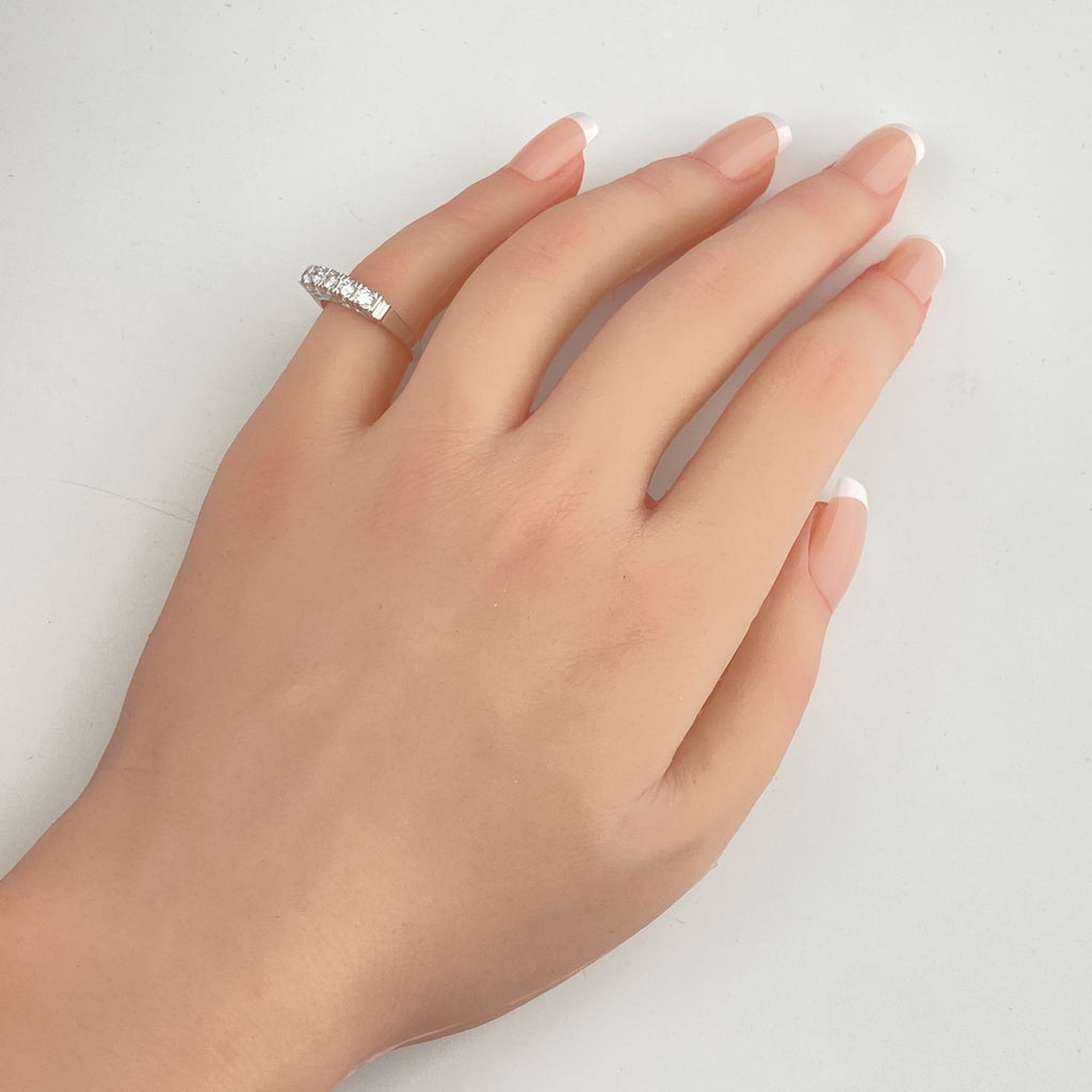 メレダイヤ デザインリング プラチナ 指輪 リング 8.5号 Pt850 ダイヤモンド レディース 【中古】nbjwl