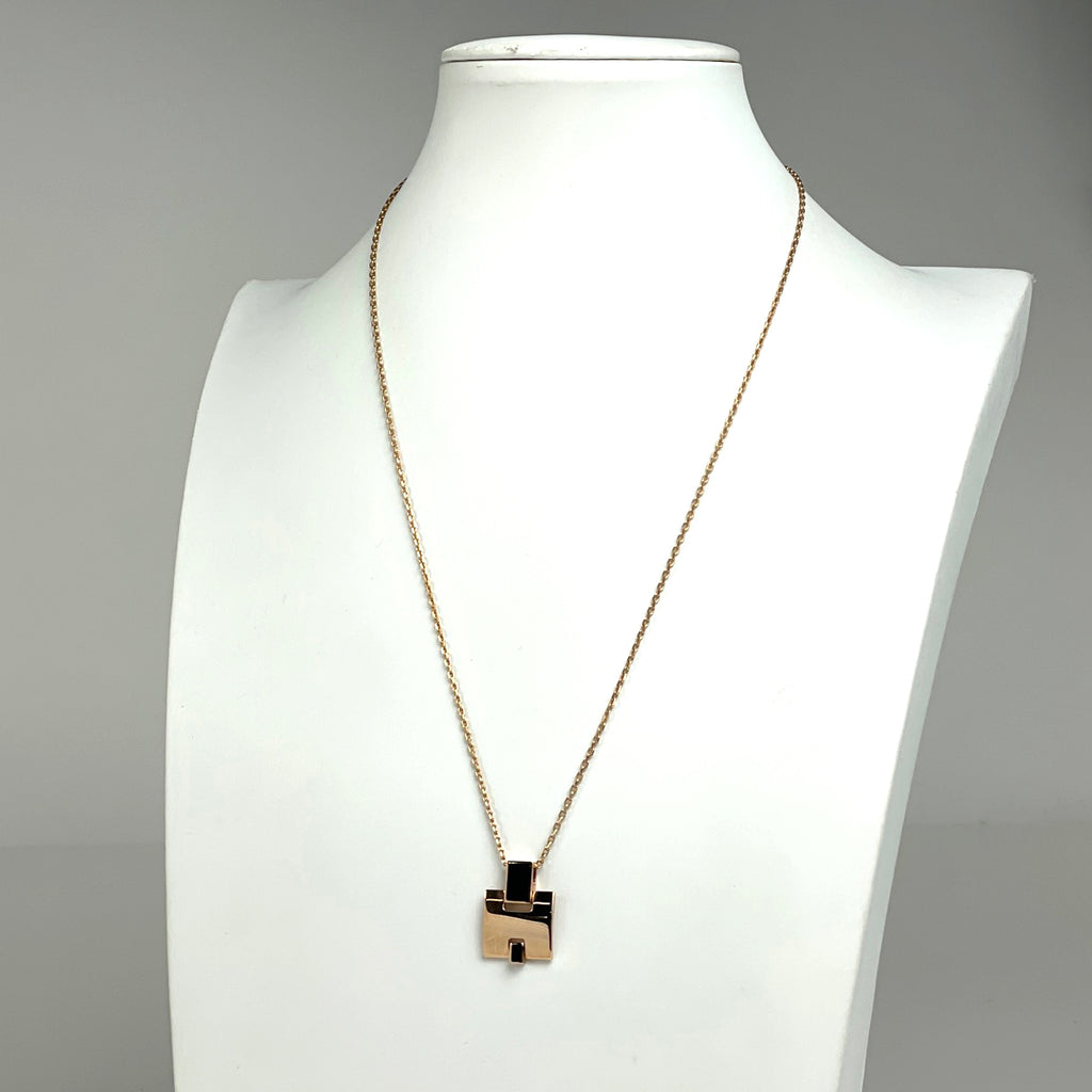 エルメス アイリーン ネックレス Hロゴ ネックレス GP ピンクゴールド レディース 【中古】bracc