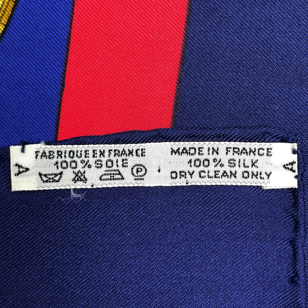 エルメス カレ 90 Cheval Jurc トルコの馬 スカーフ シルク ネイビー レディース 【中古】brbag