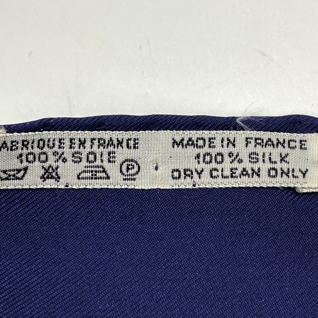 エルメス カレ 90 Cheval Jurc トルコの馬 スカーフ シルク ネイビー レディース 【中古】brbag