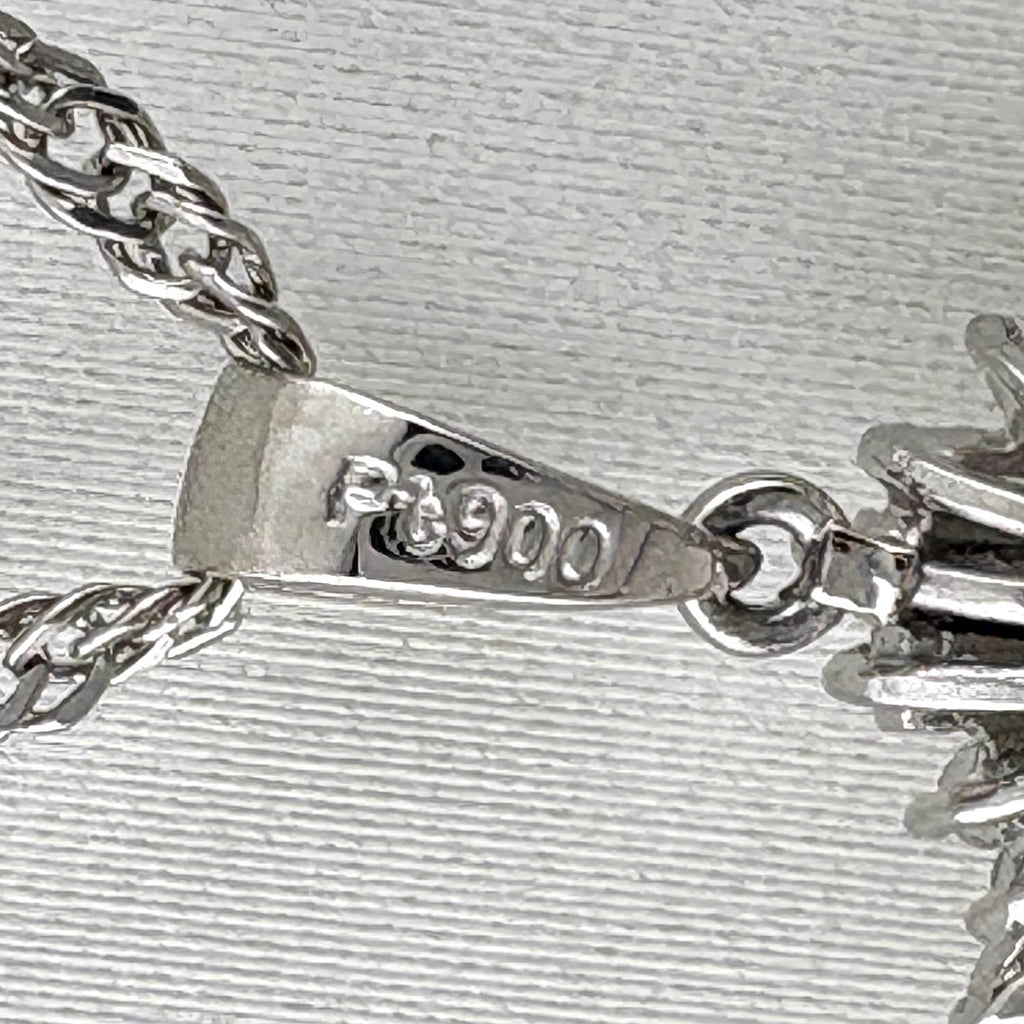 オパール デザインネックレス プラチナ ペンダント メレダイヤ ネックレス Pt900 Pt850 ダイヤモンド レディース 【中古】nbjwl