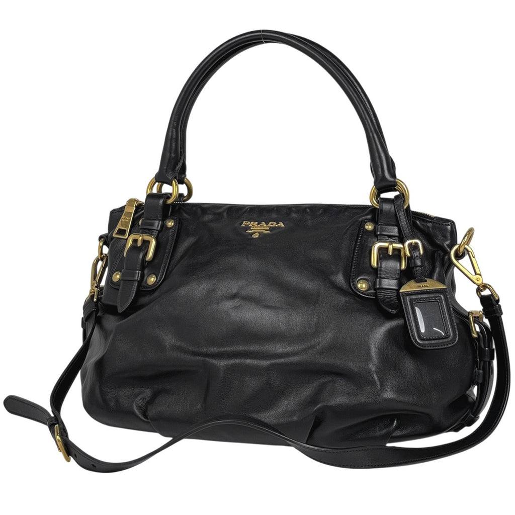 プラダ ロゴ ハンドバッグ 2WAY ショルダーバッグ ハンドバッグ レザー ネロ(ブラック) BR4281 レディース 【中古】brbag