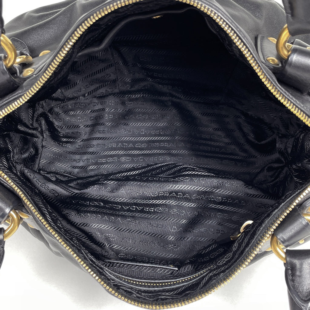 プラダ ロゴ ハンドバッグ 2WAY ショルダーバッグ ハンドバッグ レザー ネロ(ブラック) BR4281 レディース 【中古】brbag