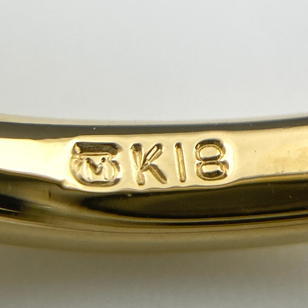 ミキモト パール デザインリング YG イエローゴールド 指輪 メレダイヤ 真珠 リング 7.5号 K18 パール ダイヤモンド レディース 【中古】brjwl