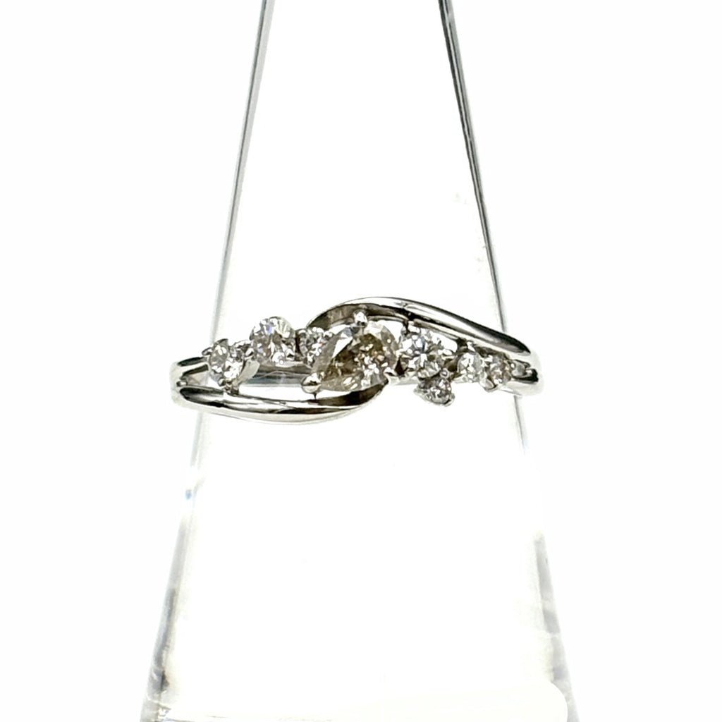 ダイヤモンド デザインリング プラチナ 指輪 メレダイヤ リング 15号 Pt900 ダイヤモンド レディース 【中古】nbjwl