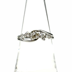 ダイヤモンド デザインリング プラチナ 指輪 メレダイヤ リング 15号 Pt900 ダイヤモンド レディース 【中古】nbjwl