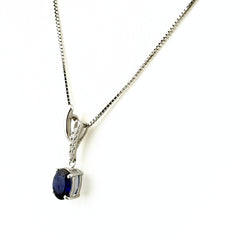 サファイア デザインネックレス WG ホワイトゴールド ペンダント ネックレス K18 WG ダイヤモンド レディース 【中古】nbjwl