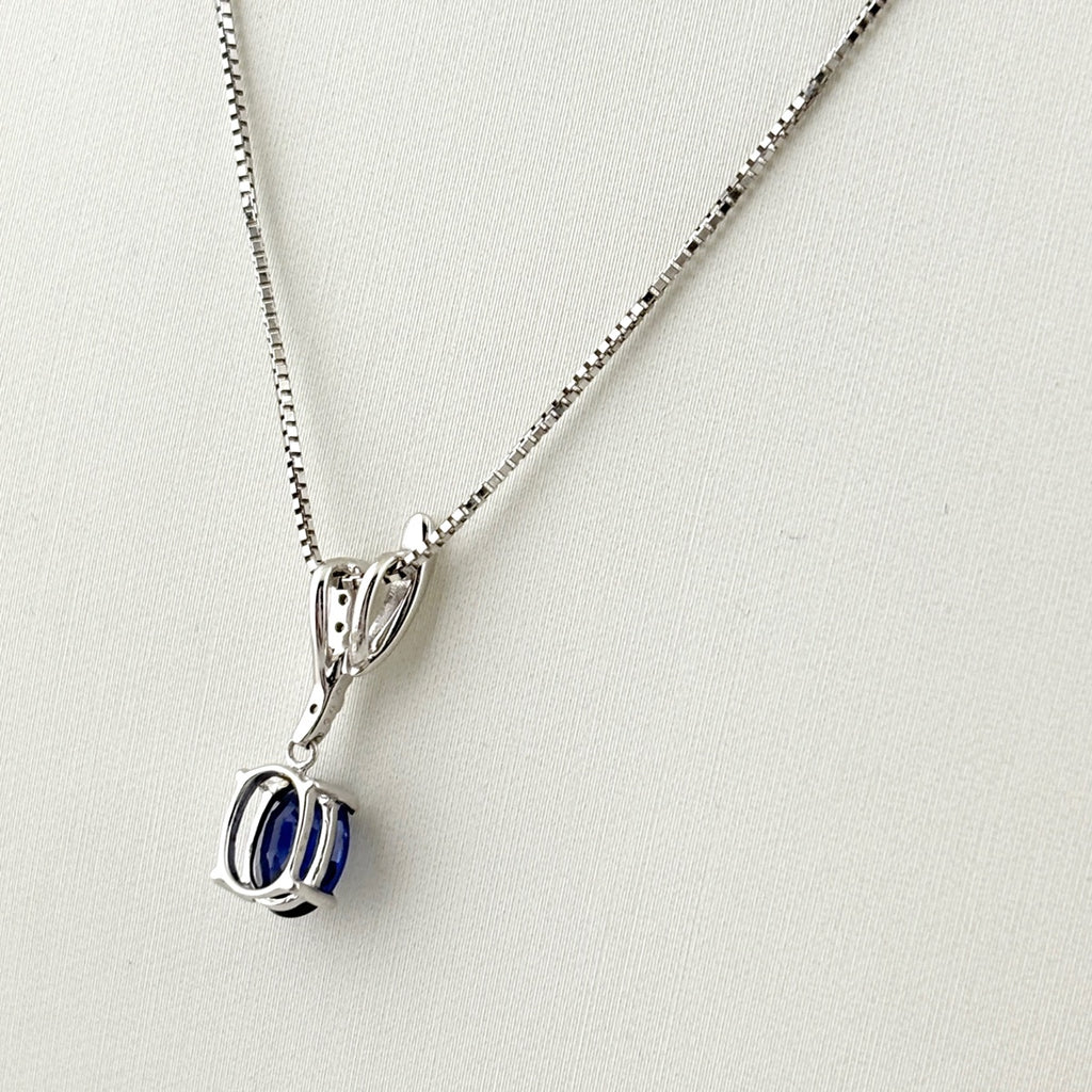 サファイア デザインネックレス WG ホワイトゴールド ペンダント ネックレス K18 WG ダイヤモンド レディース 【中古】nbjwl