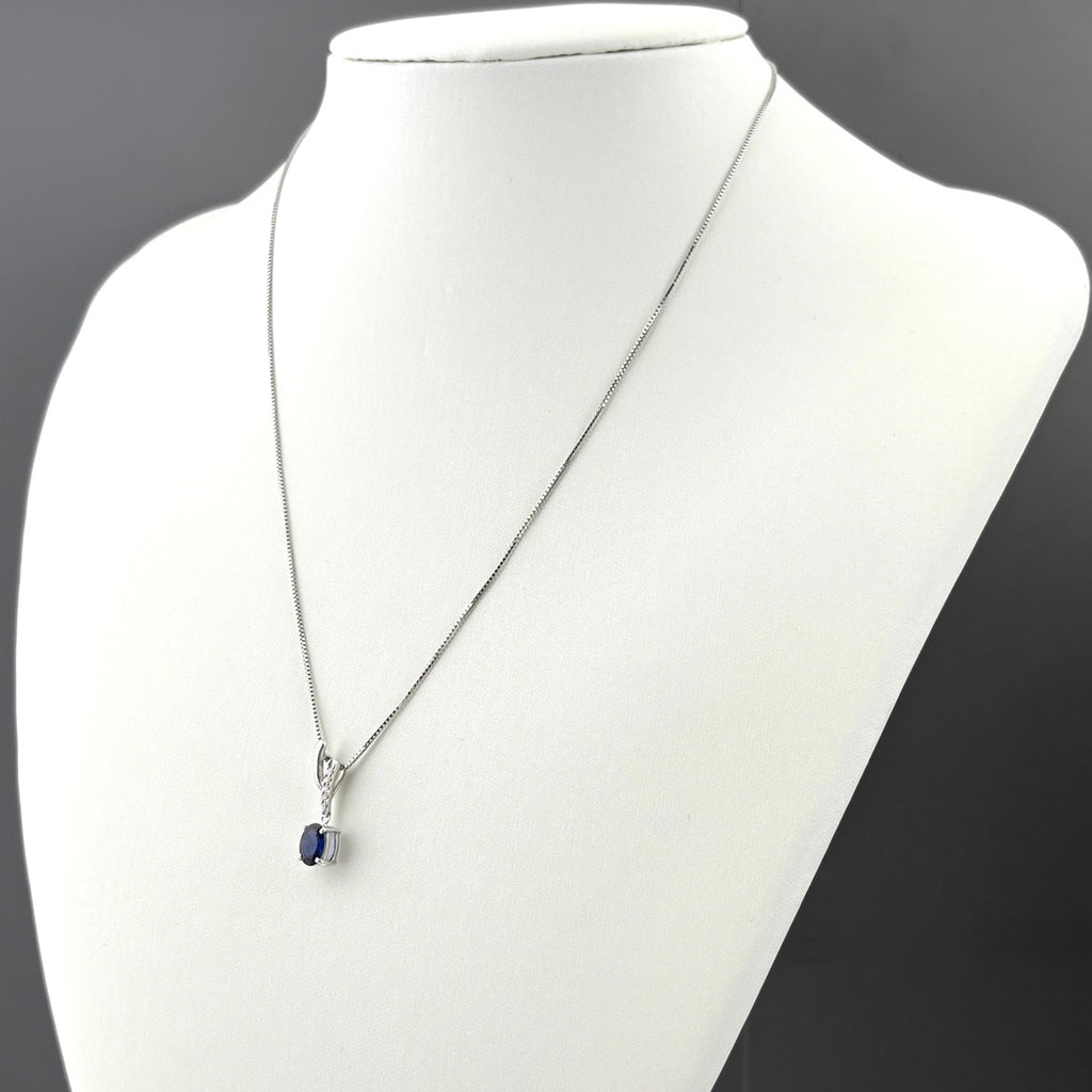 サファイア デザインネックレス WG ホワイトゴールド ペンダント ネックレス K18 WG ダイヤモンド レディース 【中古】nbjwl