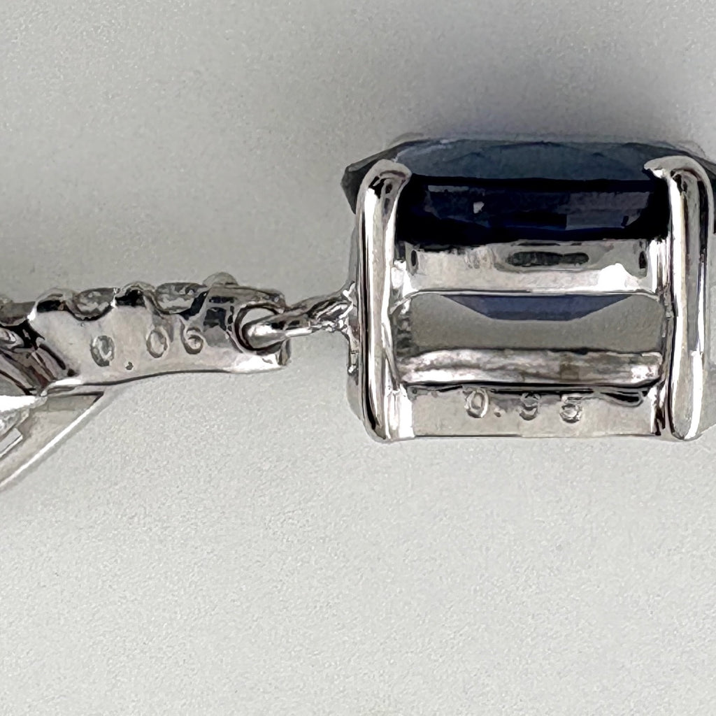 サファイア デザインネックレス WG ホワイトゴールド ペンダント ネックレス K18 WG ダイヤモンド レディース 【中古】nbjwl