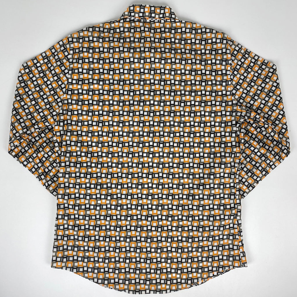 エルメス Hロゴ 長袖シャツ セリエボタン 総柄 トップス 長袖シャツ 綿 オレンジ ブラック メンズ 【中古】brapp