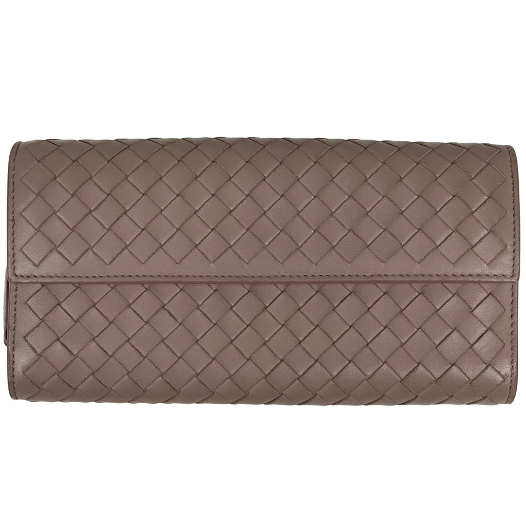 ボッテガヴェネタ イントレチャート 長財布 ナッパ 札入れ カード入れ 長財布 レザー ピンク レディース 【中古】brbag