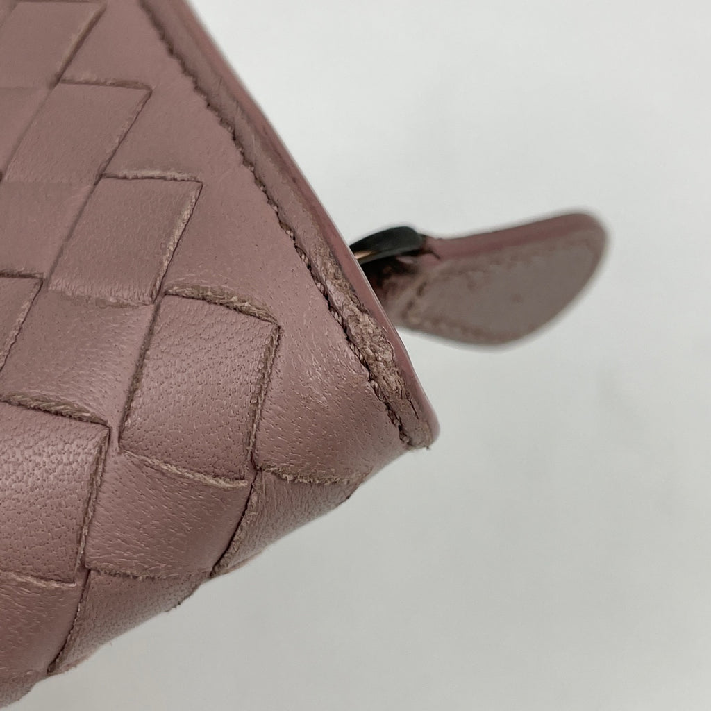 ボッテガヴェネタ イントレチャート 長財布 ナッパ 札入れ カード入れ 長財布 レザー ピンク レディース 【中古】brbag