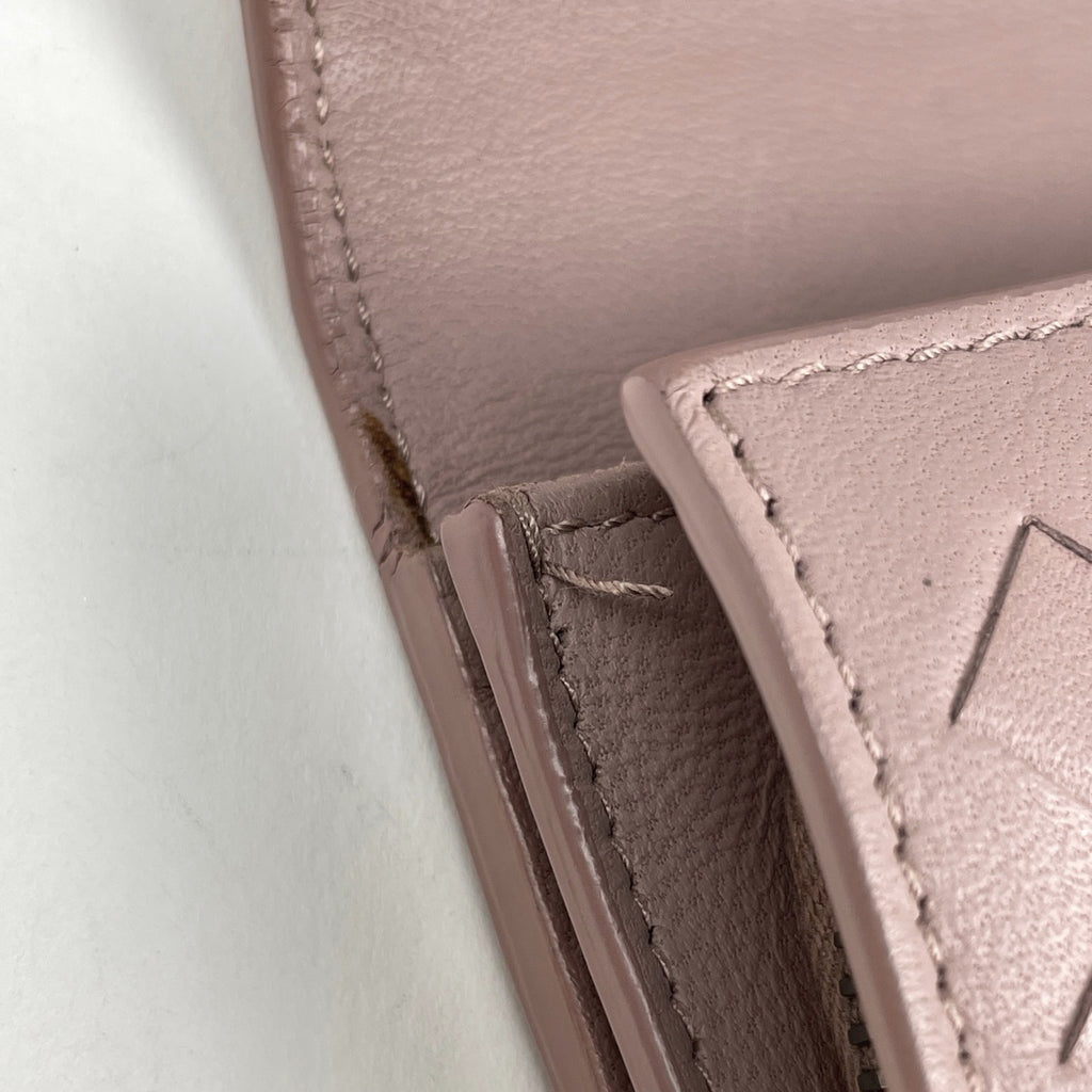 ボッテガヴェネタ イントレチャート 長財布 ナッパ 札入れ カード入れ 長財布 レザー ピンク レディース 【中古】brbag