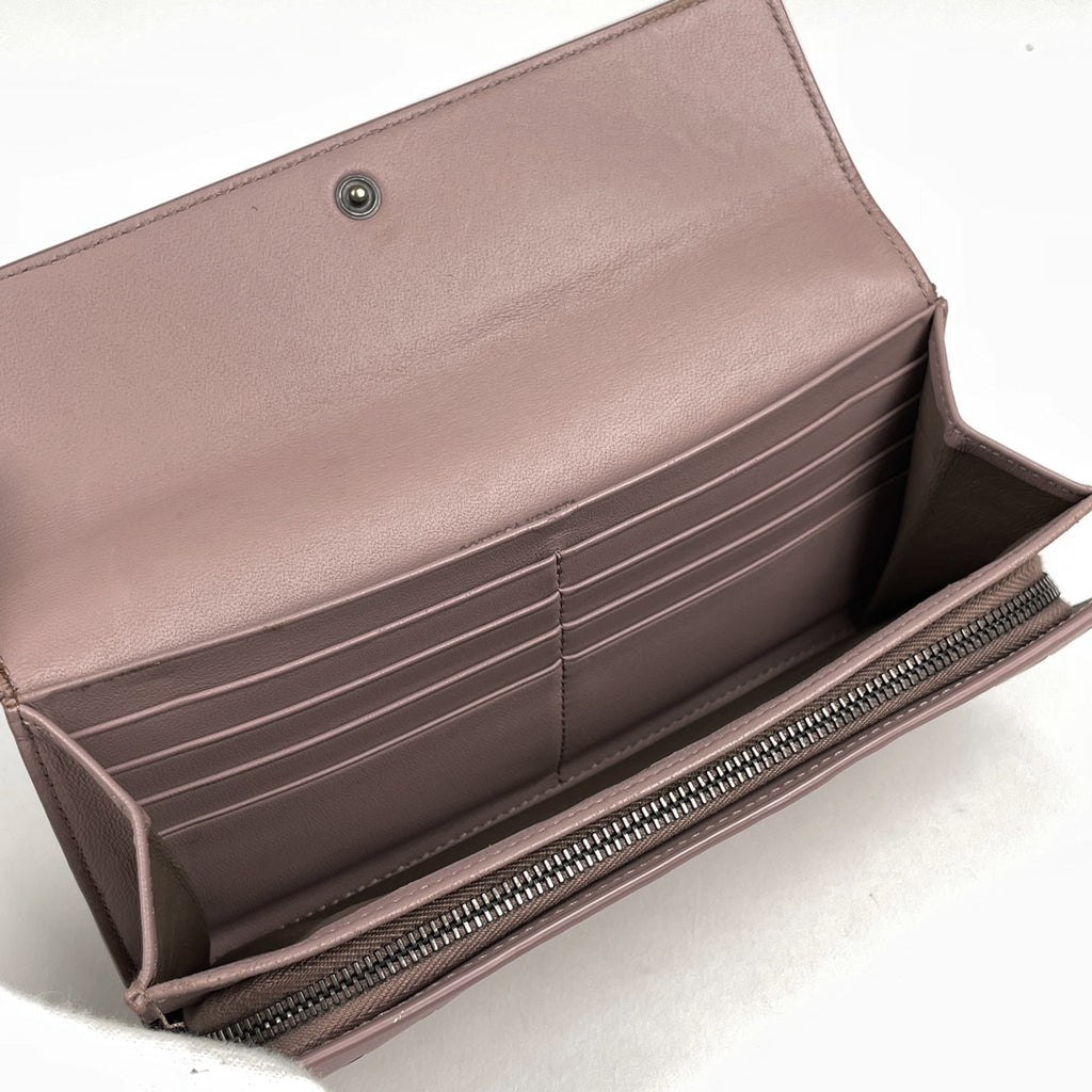 ボッテガヴェネタ イントレチャート 長財布 ナッパ 札入れ カード入れ 長財布 レザー ピンク レディース 【中古】brbag