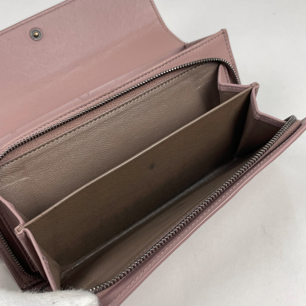ボッテガヴェネタ イントレチャート 長財布 ナッパ 札入れ カード入れ 長財布 レザー ピンク レディース 【中古】brbag
