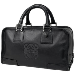ロエベ アマソナ 28 アナグラム トートバッグ ハンドバッグ レザー ブラック レディース 【中古】brbag