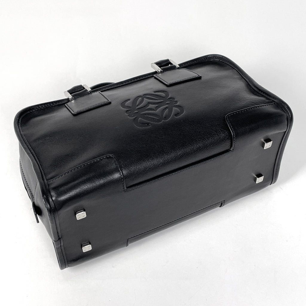 ロエベ アマソナ 28 アナグラム トートバッグ ハンドバッグ レザー ブラック レディース 【中古】brbag