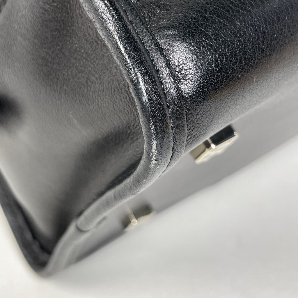 ロエベ アマソナ 28 アナグラム トートバッグ ハンドバッグ レザー ブラック レディース 【中古】brbag