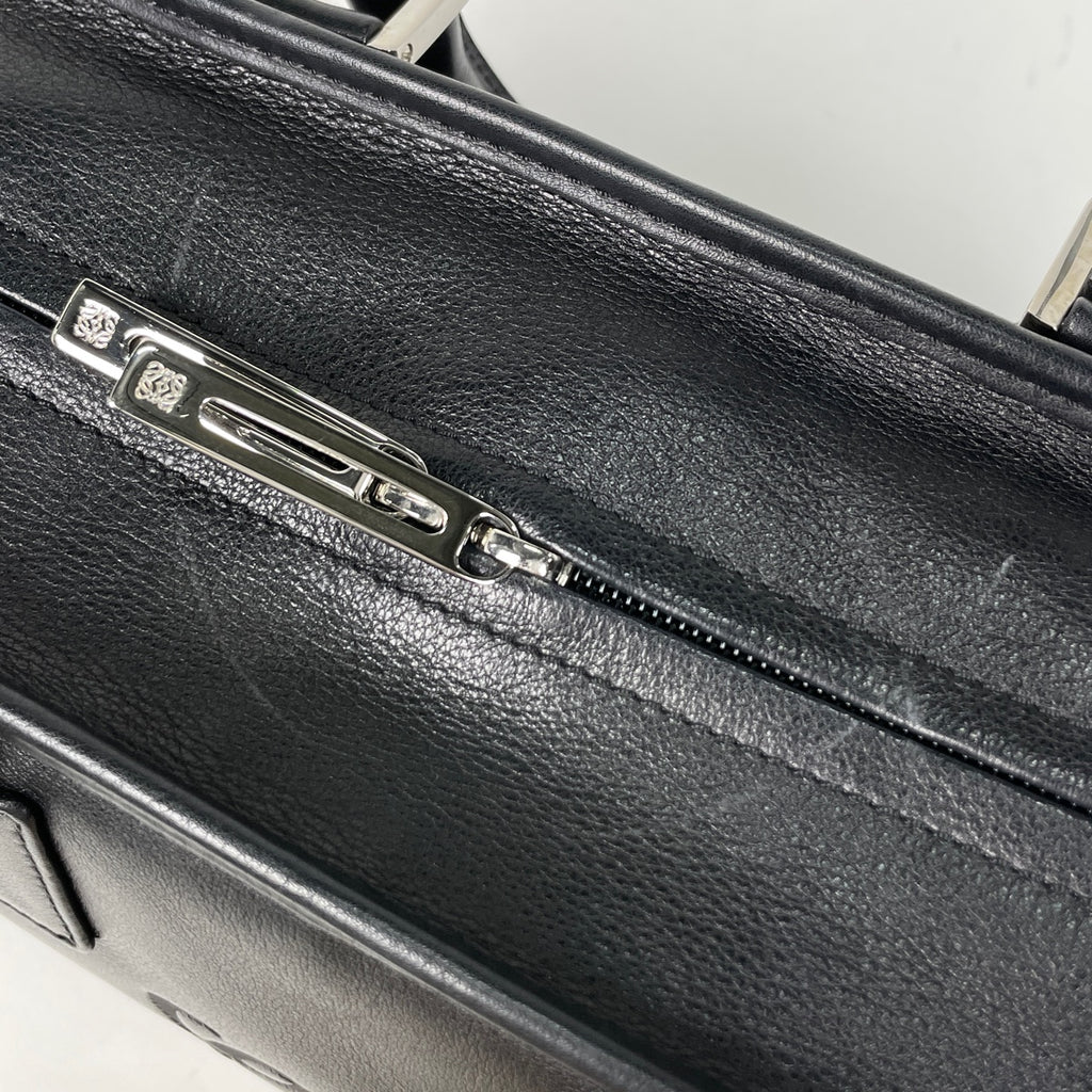 ロエベ アマソナ 28 アナグラム トートバッグ ハンドバッグ レザー ブラック レディース 【中古】brbag