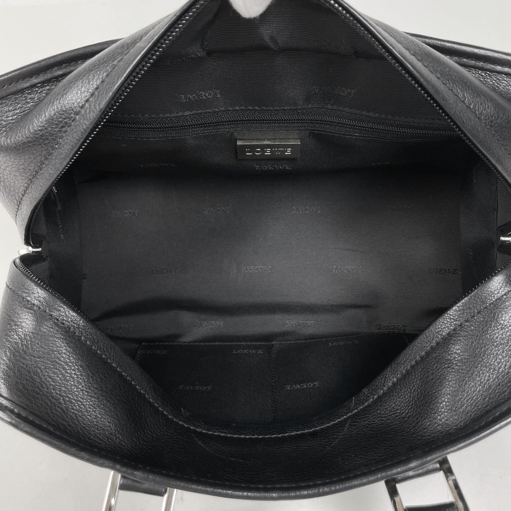 ロエベ アマソナ 28 アナグラム トートバッグ ハンドバッグ レザー ブラック レディース 【中古】brbag