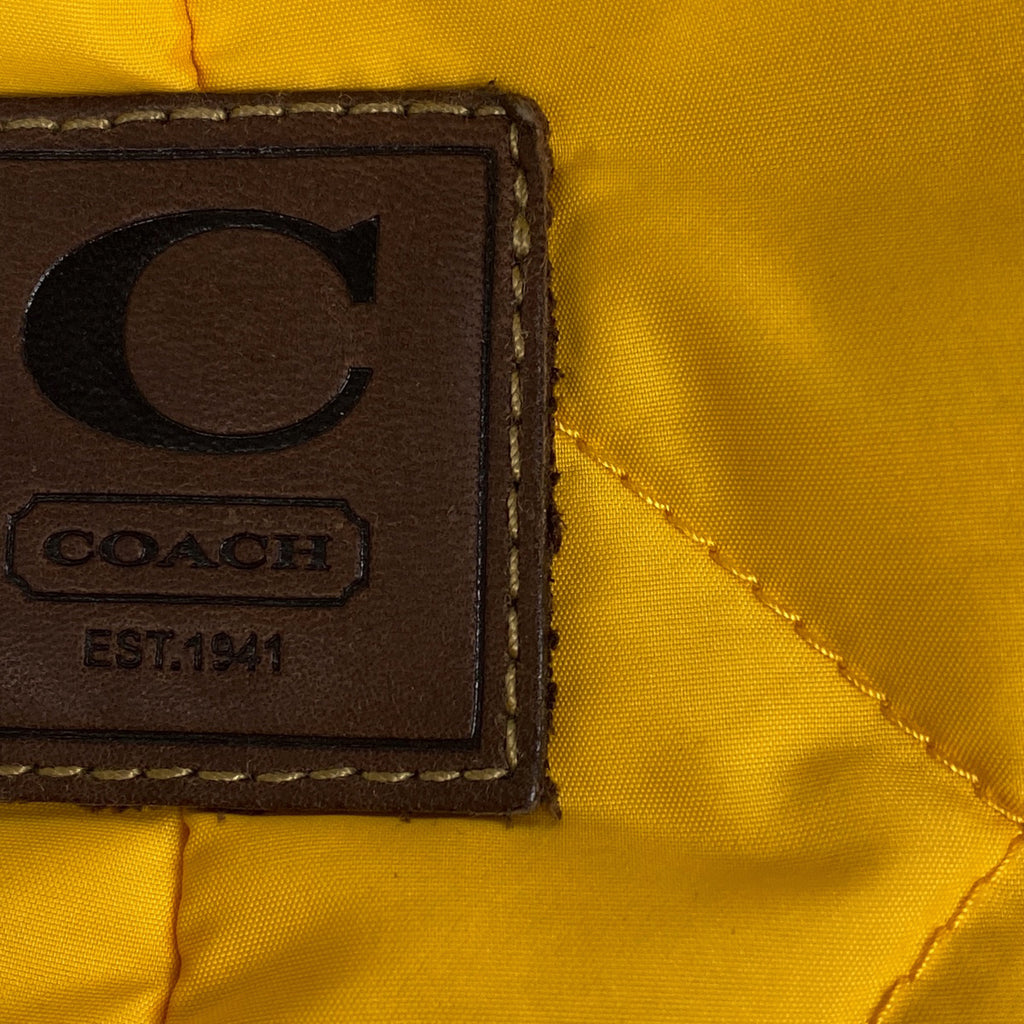 コーチ ロゴボタン ジャケット キルティング ブルゾン アウター その他ジャケット ナイロン ポリエステル イエロー メンズ 【中古】brapp