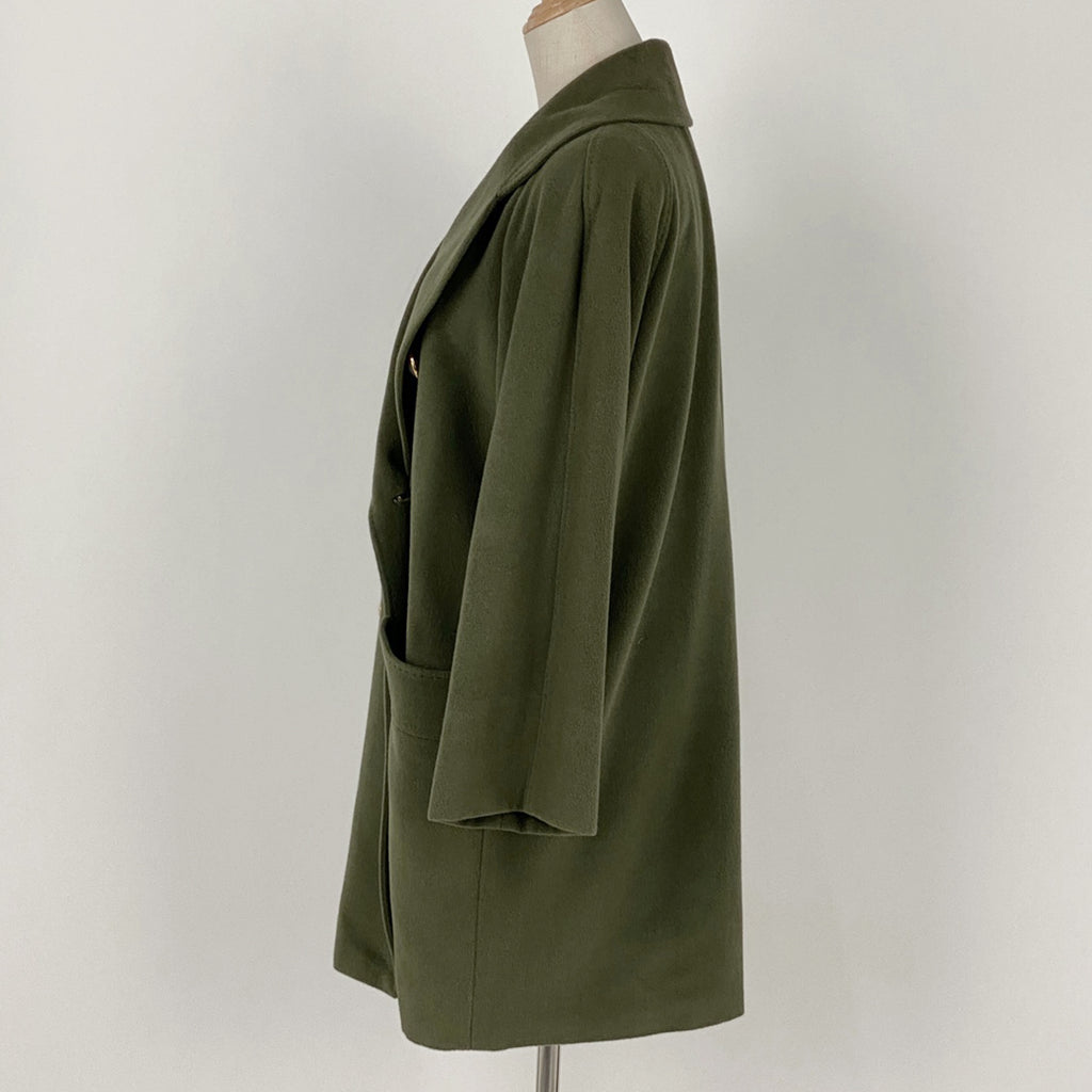 クリスチャンディオール ロゴボタン ウール コート カーキ ダブル コート その他コート グリーン レディース 【中古】brapp