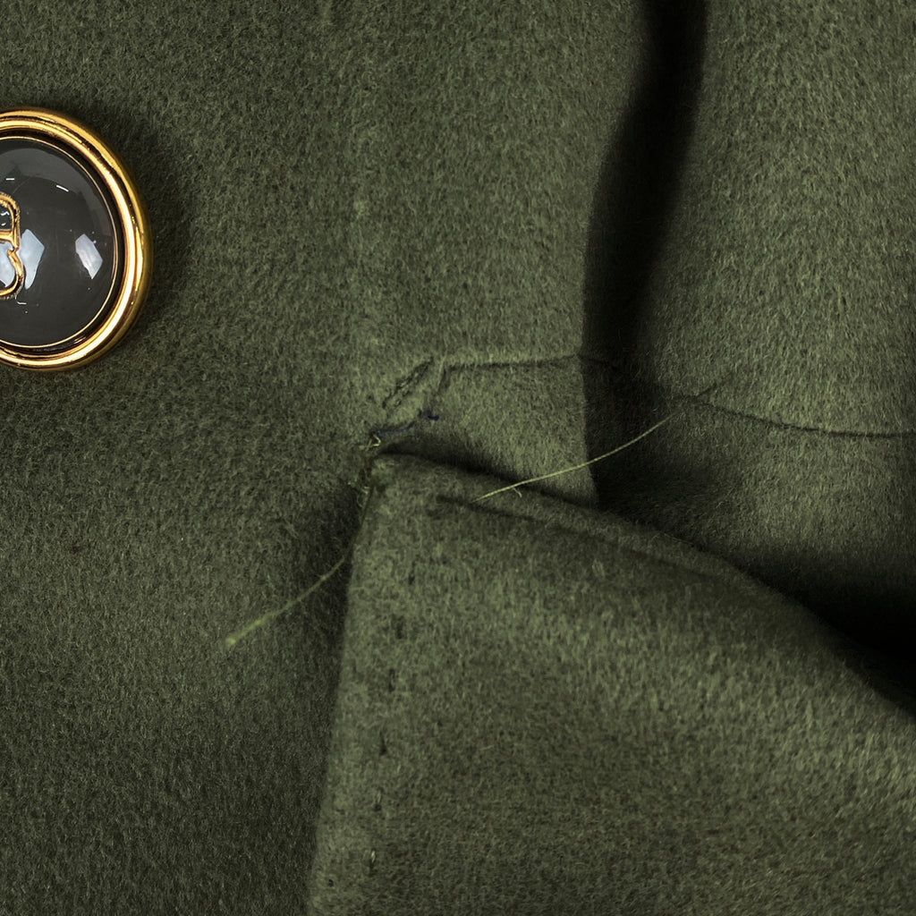 クリスチャンディオール ロゴボタン ウール コート カーキ ダブル コート その他コート グリーン レディース 【中古】brapp