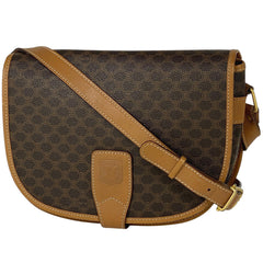 セリーヌ マカダム柄 ショルダーバッグ 斜め掛け ショルダーバッグ コーティングキャンバス ブラウン レディース 【中古】brbag