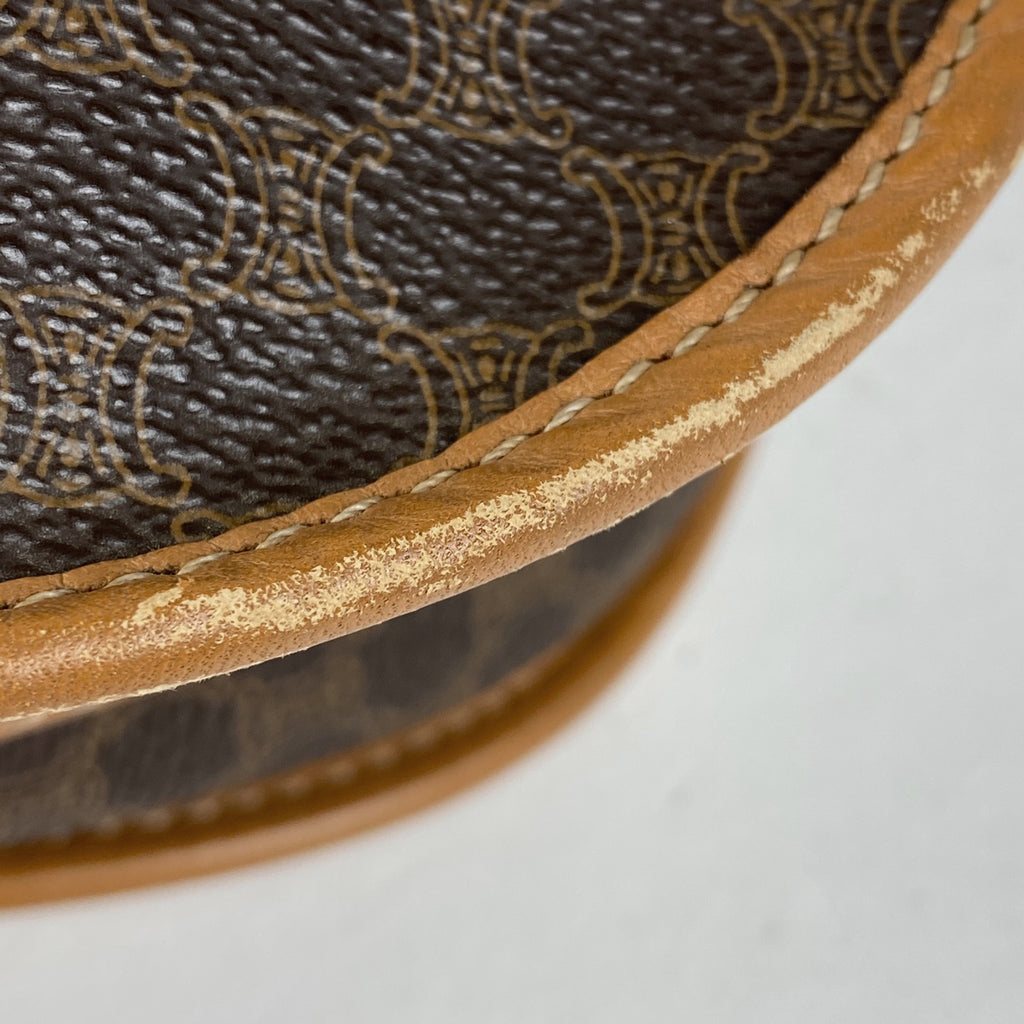 セリーヌ マカダム柄 ショルダーバッグ 斜め掛け ショルダーバッグ コーティングキャンバス ブラウン レディース 【中古】brbag