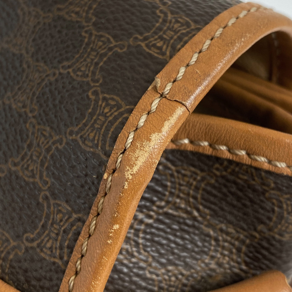 セリーヌ マカダム柄 ショルダーバッグ 斜め掛け ショルダーバッグ コーティングキャンバス ブラウン レディース 【中古】brbag