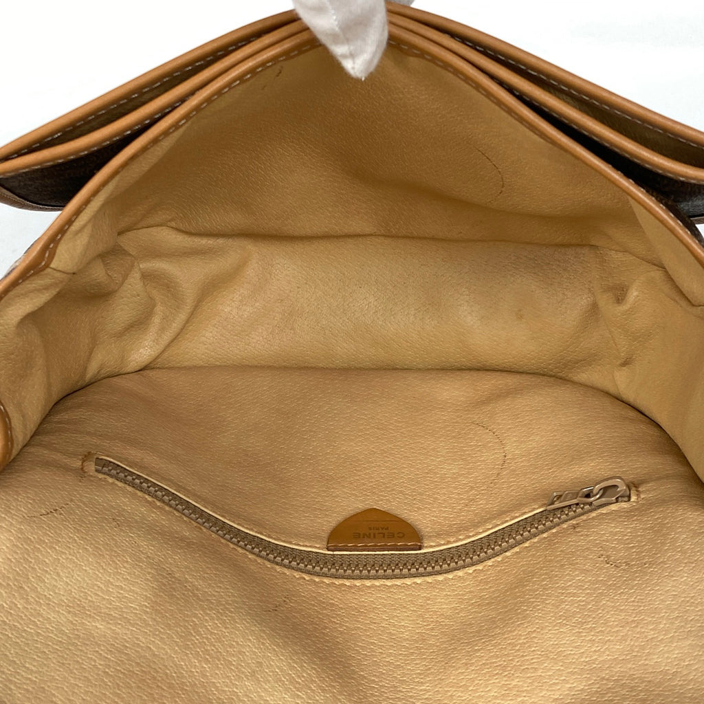 セリーヌ マカダム柄 ショルダーバッグ 斜め掛け ショルダーバッグ コーティングキャンバス ブラウン レディース 【中古】brbag