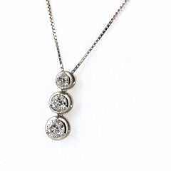 トリロジー メレダイヤ デザインネックレス プラチナ ペンダント ネックレス Pt900 Pt850 ダイヤモンド レディース 【中古】brjwl