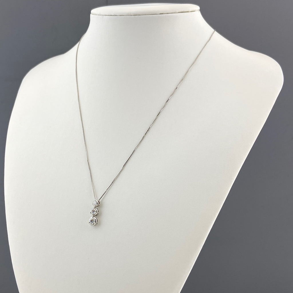 トリロジー メレダイヤ デザインネックレス プラチナ ペンダント ネックレス Pt900 Pt850 ダイヤモンド レディース 【中古】brjwl