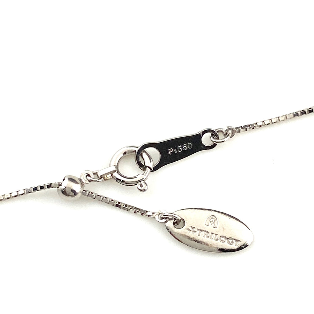 トリロジー メレダイヤ デザインネックレス プラチナ ペンダント ネックレス Pt900 Pt850 ダイヤモンド レディース 【中古】brjwl