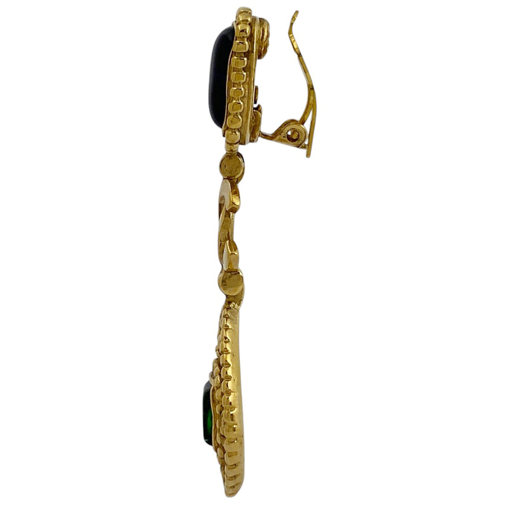 シャネル ロゴ カラーストーン イヤリング スイング グリポア イヤリング GP ゴールド レディース 【中古】bracc