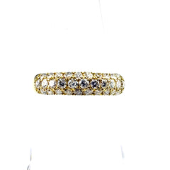 メレダイヤ デザインリング YG イエローゴールド 指輪 リング 12号 K18 ダイヤモンド レディース ノンブランドジュエリー 【中古】nbjwl