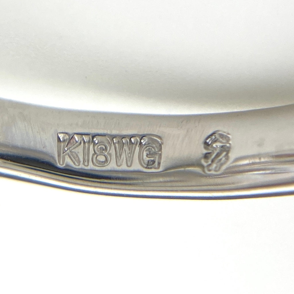 フラワーモチーフ デザインリング WG ホワイトゴールド 指輪 メレダイヤ 花 リング 11号 K18 WG ダイヤモンド レディース 【中古】nbjwl