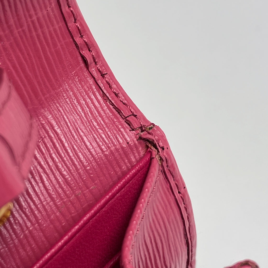 プラダ ロゴ チェーン ウォレット 長財布 レザー ピンク レディース 【中古】brbag