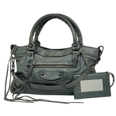 バレンシアガ ザ シティ 2WAY ショルダーバック カーキ ハンドバッグ レザー グリーンベージュ 213048 レディース 【中古】brbag