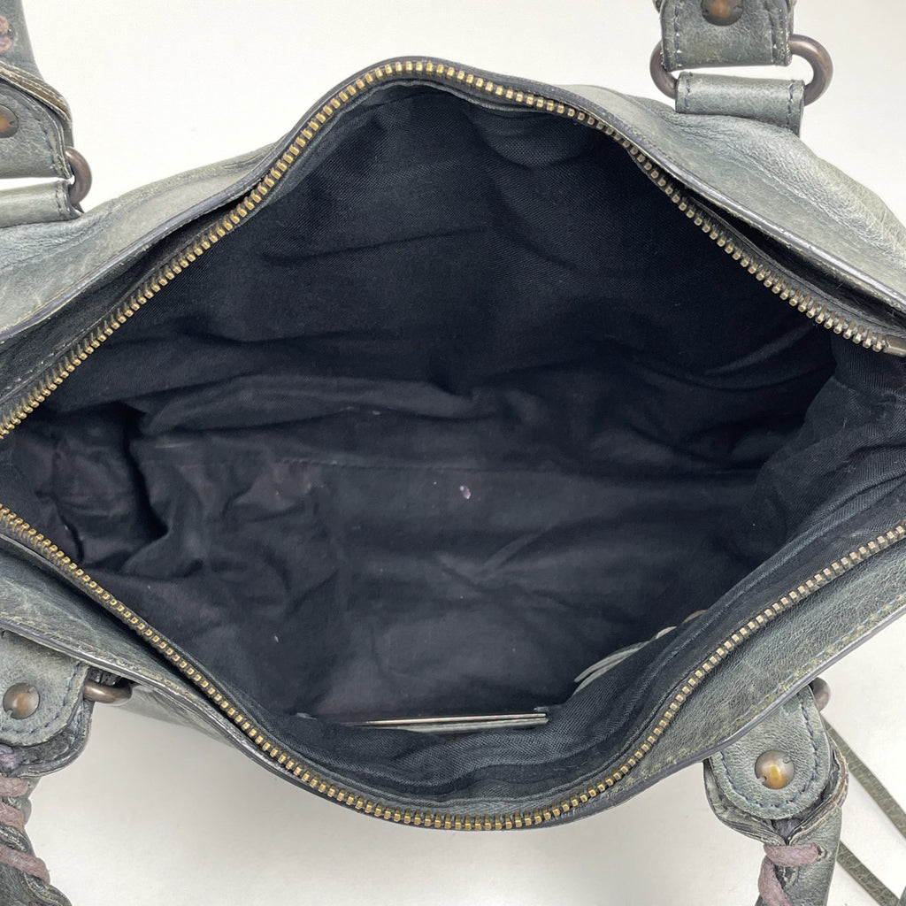 バレンシアガ ザ シティ 2WAY ショルダーバック カーキ ハンドバッグ レザー グリーンベージュ 213048 レディース 【中古】brbag