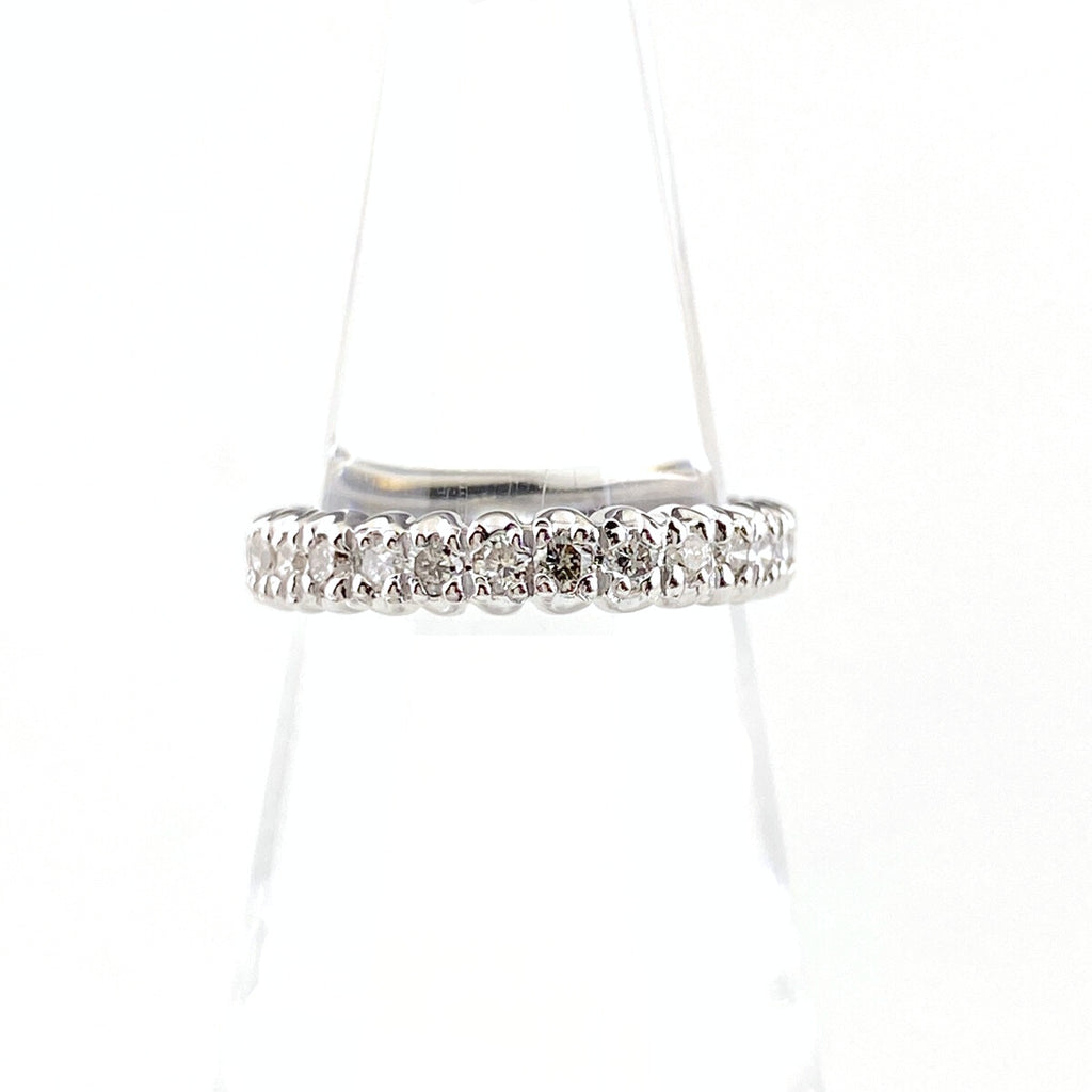 メレダイヤ デザインリング WG ホワイトゴールド 指輪 ピンキー リング 3号 K18 WG ダイヤモンド レディース 【中古】nbjwl