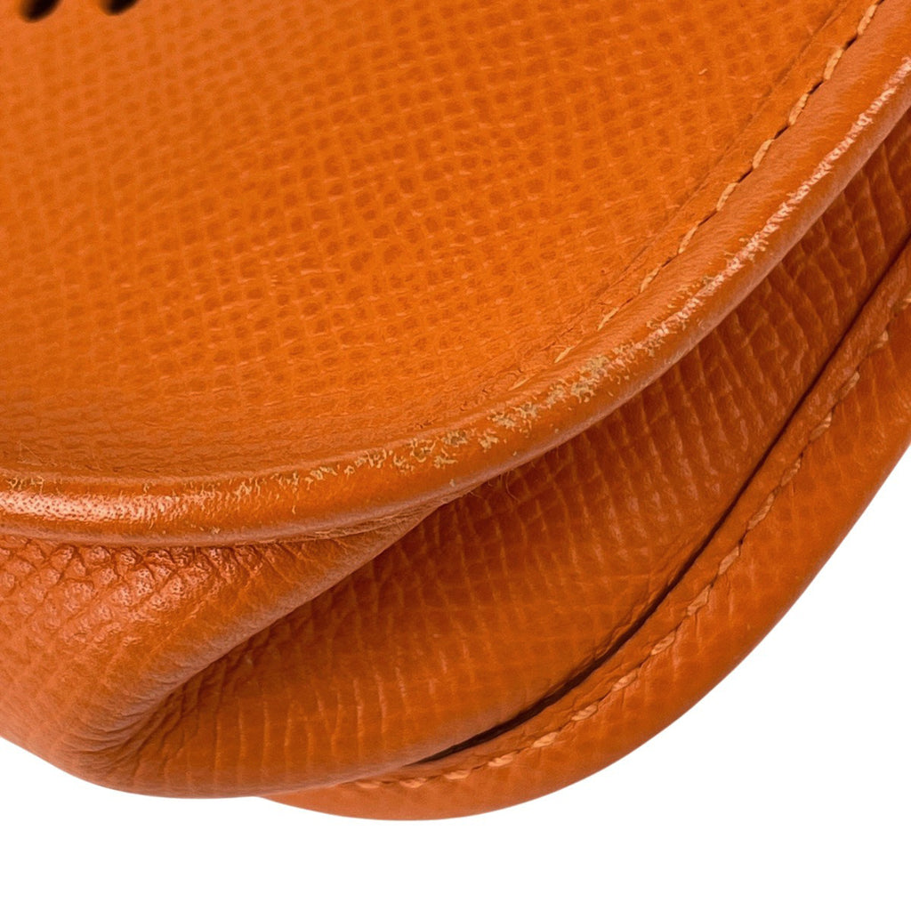 エルメス エヴリン TPM アマゾン ポシェット ミニ パンチング ショルダーバッグ ヴォーエプソン フー(オレンジ) □L レディース 【中古】brbag