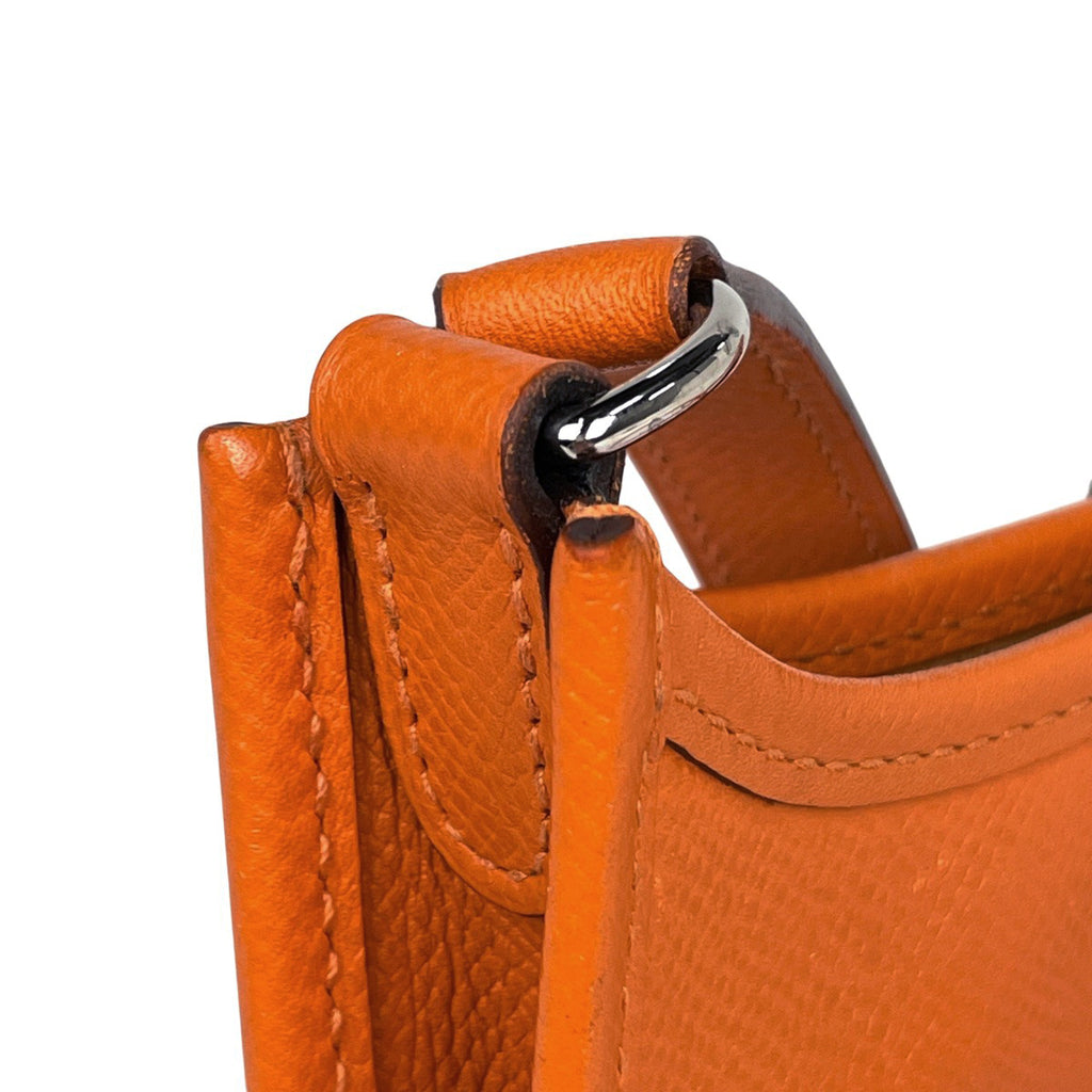 エルメス エヴリン TPM アマゾン ポシェット ミニ パンチング ショルダーバッグ ヴォーエプソン フー(オレンジ) □L レディース 【中古】brbag