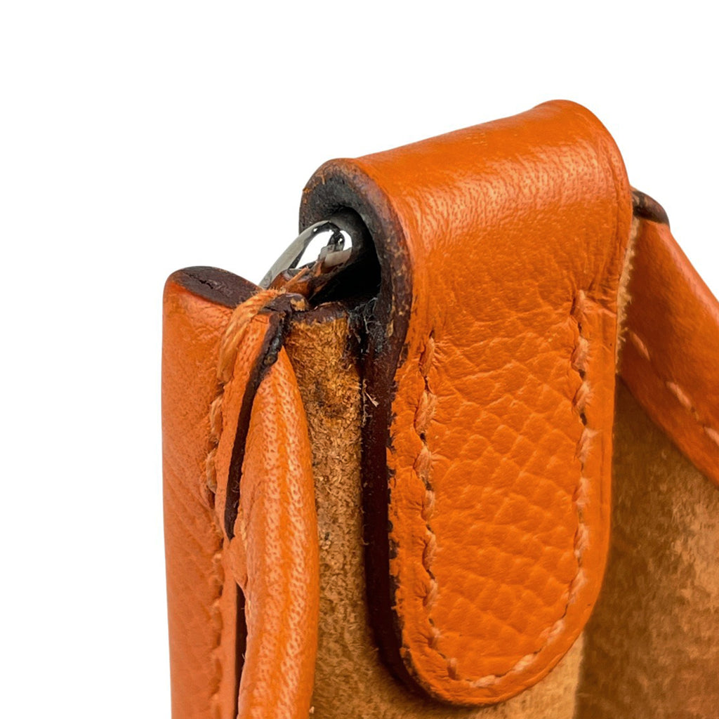 エルメス エヴリン TPM アマゾン ポシェット ミニ パンチング ショルダーバッグ ヴォーエプソン フー(オレンジ) □L レディース 【中古】brbag