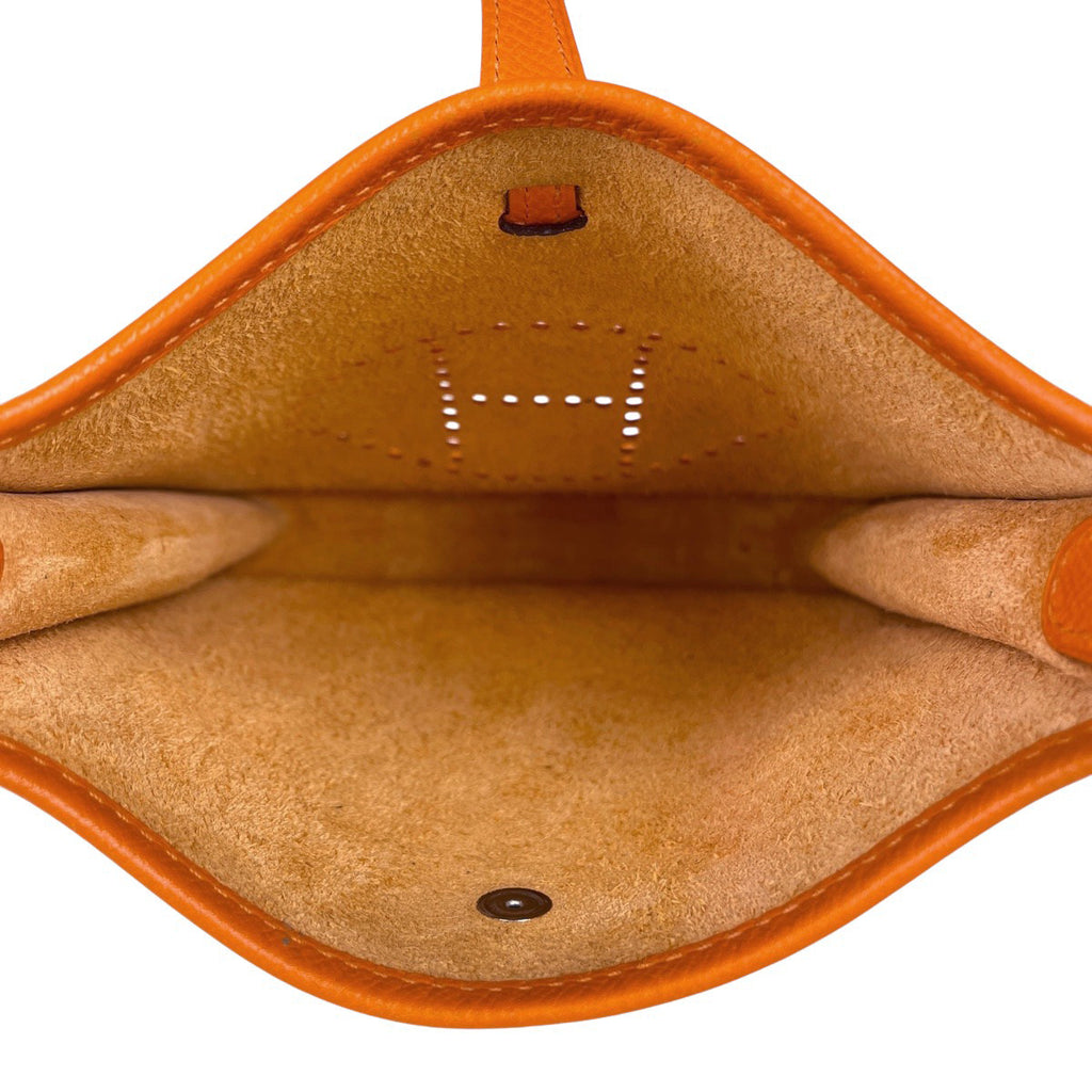 エルメス エヴリン TPM アマゾン ポシェット ミニ パンチング ショルダーバッグ ヴォーエプソン フー(オレンジ) □L レディース 【中古】brbag