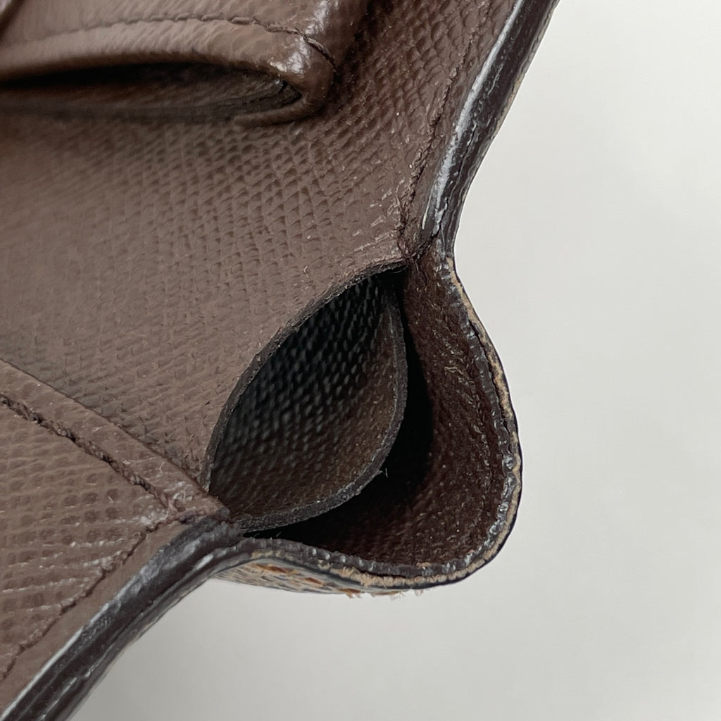 ルイ・ヴィトン ポルト ビエ カルト クレディ モネ 札入れ 小銭入れ 二つ折り財布 ダミエ ブラウン N61665 レディース 【中古】brbag