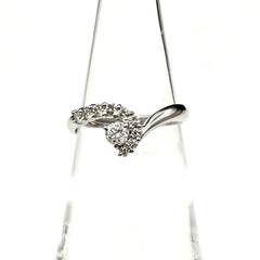 メレダイヤ デザインリング プラチナ 指輪 リング 9.5号 Pt900 ダイヤモンド レディース 【中古】nbjwl